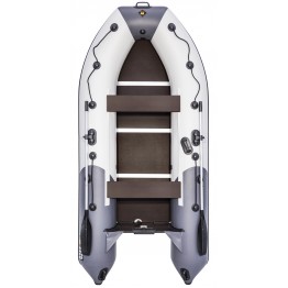 Надувная 4-местная ПВХ лодка Ривьера Компакт 3600 СК (светло-серый/графит)